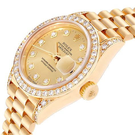 rolex womens datejust gold